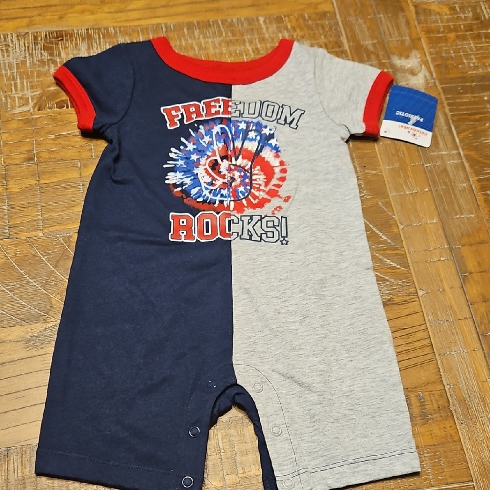 OshKosh B'gosh Red and Blue Freedom Rocks Kids Set Boys Size 6/9 Months